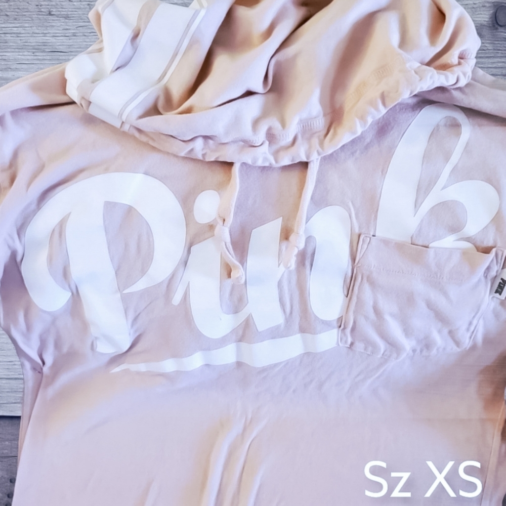 Victoria's Secret PINK Logo Hoodie T-shirt Sz XS